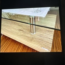 Holz / Glas Couchtisch Sofatisch
