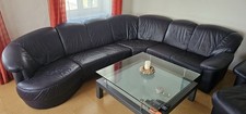 Echt-Leder Ecksofa mit Sessel und Hocker