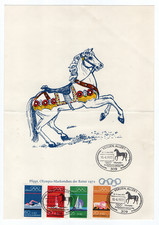 +++ ca. A4 Pfippi Olympia-Maskottchen der Reiter 1972 (73) Mi 719-722 +++