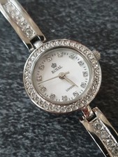 Royal London Damenuhr Quarz Uhr * 21161-01 Swarovski Steinen 5 Bar Neu unbenutzt