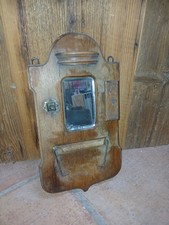 Toilettenpapier WC-Rollenhalter Klopapierhalter Holz alt antik wohl um 1900