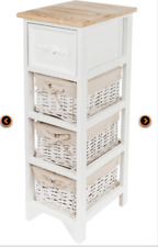 Kommode mit einer Schublade und drei Rattan Körben