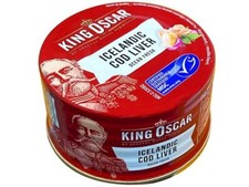 8x Marke King Oskar  Dorschleber Norwegen 8 Dosen je 190g/ Fischeinwaage 186g