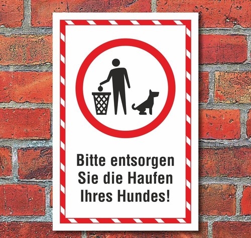 Schild entsorgen sie hundekot - sie,