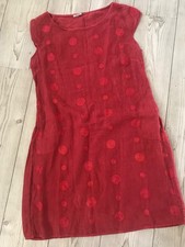 Lapoma Italy XXL Leinenkleid Dots Ton in Ton Rot