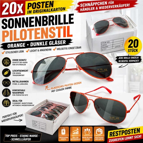 20x sonnenbrille orange - sonnenbrille,
