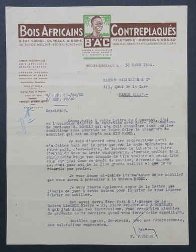 Rechnung 1944 afrikanisches - 1944,
