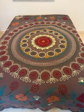 Bett Tagesdecke  Bunt Bestickt Boho Style 220 x 220 cm Top Zustand 