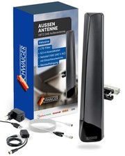 SCHWAIGER Außenantenne DVB-T2 DAB+ VHF UHF aktiv wetterfest Verstärker Antenne