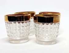 4 schwere Goldrand Gläser