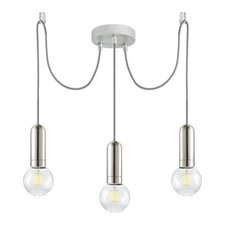 Paul Neuhaus Pendelleuchte Turn Me Eisen gebürstet max. 3 x 60W E27 Textilkabel