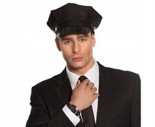 Schwarze Chauffeurmütze