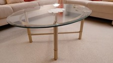 Couchtisch; Messing; Klarglas-Facette; oval; sehr guter  Zustand