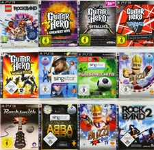 Sony PS3 Playstation 3 Guitar Hero Rockband Singstar BUZZ Spiele zum Auswählen