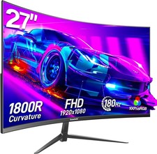 Gawfolk 27 Zoll Curved Gaming Monitor 165Hz/ 180Hz, PC Bildschirm Full HD 1080P,