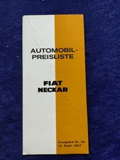 FIAT Neckar Preisliste 9.1967