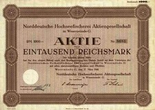 Hochseefischerei Wesermünde AG 1940 Bremen Nordsee Unilever 1000 RM Fischdampfer