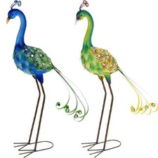 Zwei Pfaue aus Metall -