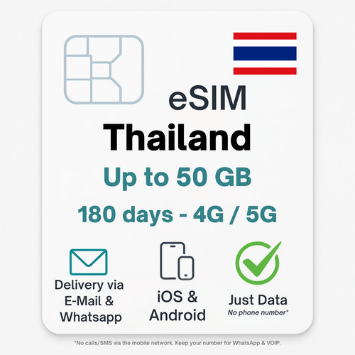 Esim thailand bis gb - 50,