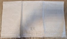 Schönes Jugendstil Leinen Motiv Handtuch Kleeblatt Lochstickerei 0,47m x 1,05m