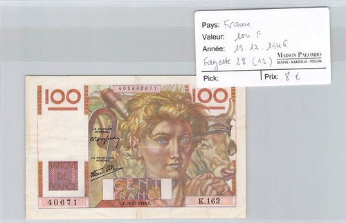 Schein frankreich 100 franks - schein,