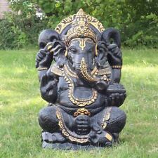 Ganesha Figur Buddhismus Geschenk Beton Antik Finish mit Goldverzierung 80 cm