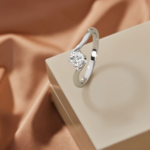 Diamantring rundschliff 50 - diamantring, 0,50