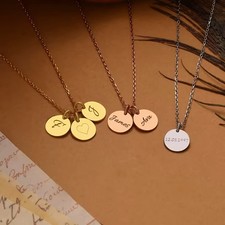 Personalisierte Namenskette – 1–6 Plättchen, Initialen/Datum, Gold/Rosé/Silber