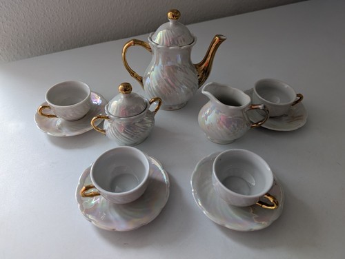 Kleines perlmutt kaffee set - perlmutt,