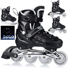 Inlineskates 4in1 LED Kinder Inliner Schlittschuhe Rollschuhe Verstellbar 31-42