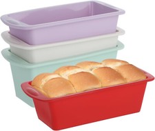 4er Set Mini Silikon Backformen Rechteckig, 20 x 9,5 x 5,5 cm Kastenform für Bro