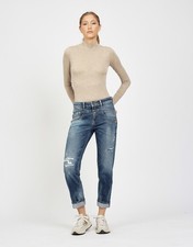 GANG 119653-701-7718 BO CROPPED Jeans Denim loose fit tief sitzende Taschen blau