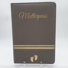 Mutterpasshülle Grau Gold Kunstleder abwischbar viele Fächer