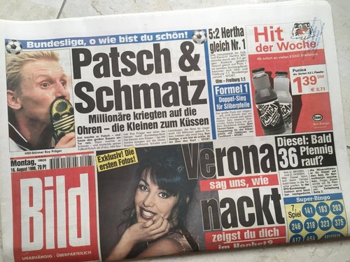 Bildzeitung vom 1999 - vom, 16.08.1999