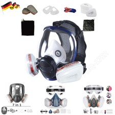 Gasmaske Staubmaske Lackiermaske Atemschutz Vollmasken mit Aktivkohle Filter -