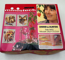 2/2 Ministeck Mosaik  Hund &  Katze/ Bastelspaß inklusive Steckplatten gebraucht