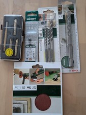 Bosch / Alpen Werkzeugkonvolut Bohrer / Klettschleifpapier / Schraubenausdreher