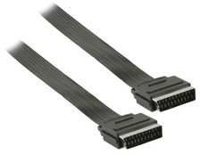 Scart Kabel als Flachkabel / Länge: 3 Meter / Mit 21 Pin voll belegt