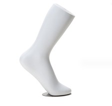 Dekofuß für Socken mit Magnet Halterplatte Sockenbein Schaufenster Dekobein Weiß