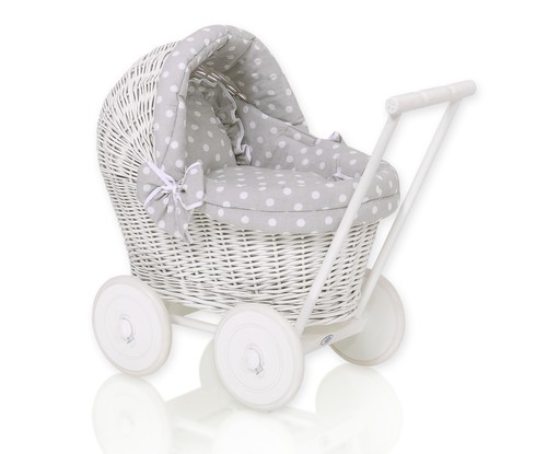 Weißer puppenwagen aus - puppenwagen,