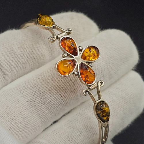 Vintage silber bernstein - vintage,