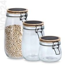 TAFEL Vorratsglas Vorratsgläser Kaffeedose Teedose Glas Bügel Vorratsdose Holz