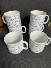 6 x Kahla Blau Saks Indisch Blau Stohblumenmuster Kaffeebecher 0,30 L