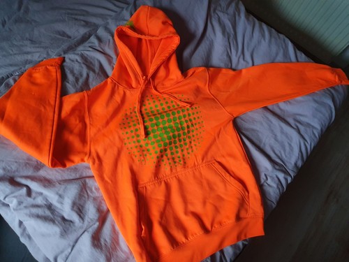 Hoodie neon orange mit 3d - hoodie,, neon-orange