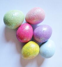 6 St. Eier Osterdeko Wachteleier bunt Echteier Deko Ostern