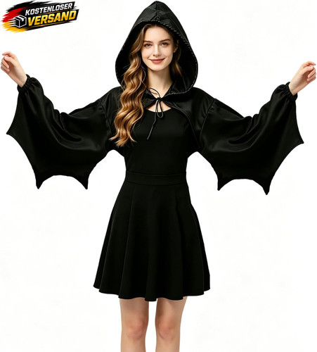 Damen halloween umhang schwarz - halloween,