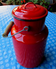 Emaille, Email Milchkanne, 4 Liter, ROT, evtl. Deko