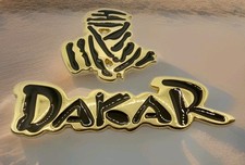 3D Dakar KFZ Metall Aufkleber Auto Rallye Gelände Sticker Motorsport Wüste Gold