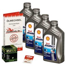 Ölwechselset Ducati Hypermotard 950 Shell Advance Ultra 15W50 + HiFlo Ölfilter