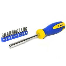 S&R Schraubendreher-Bithalter magnetisch + Bitsatz, 11-teilig, Krafftform-Griff,